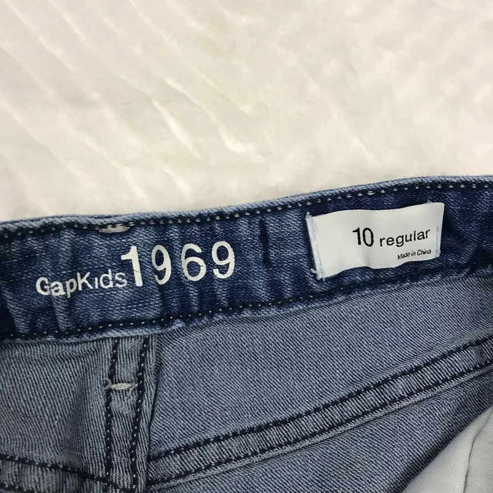 GAP Kids Denim‎ Cropped Jeans Classic Blue size 10 adjustable waist